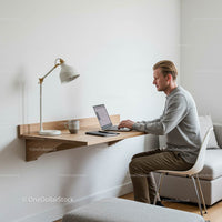 Modern Minimalist Home Office with Focused Professional