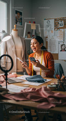 Smiling Fashion Designer in Creative Studio