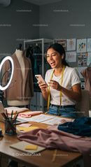 Smiling Fashion Designer in Modern Creative Studio