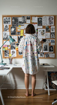 Creative Workspace with Art Board and Casual Attire