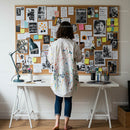 Artist Creating in Home Studio with Inspirational Mood Board