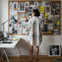 Artist in Creative Workspace with Inspiration Board