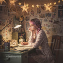 Cozy Creative Workspace with Artistic Atmosphere
