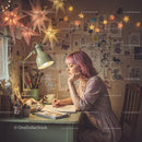 Young Artist Sketching in a Cozy At-Home Studio