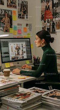 Fashion Editor Working in a Creative Office