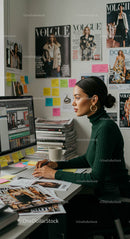 Fashion Editor at Work in a Creative Office Space