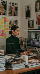 Fashion Editor Working in Creative Office Space
