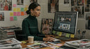 Fashion Editor Working in Stylish Modern Office
