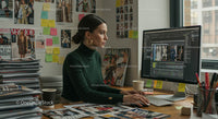 Fashion Editor Working in Creative Magazine Office