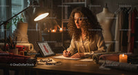 Fashion Designer Sketching in a Cozy Studio