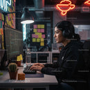 Young Female Developer Coding in Modern Office Environment