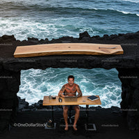 Digital Nomad Enjoying Remote Work by the Ocean