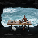 Remote Work with Ocean View from Beach Cave Office