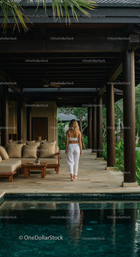 Tropical Serenity by the Poolside Lounge Area