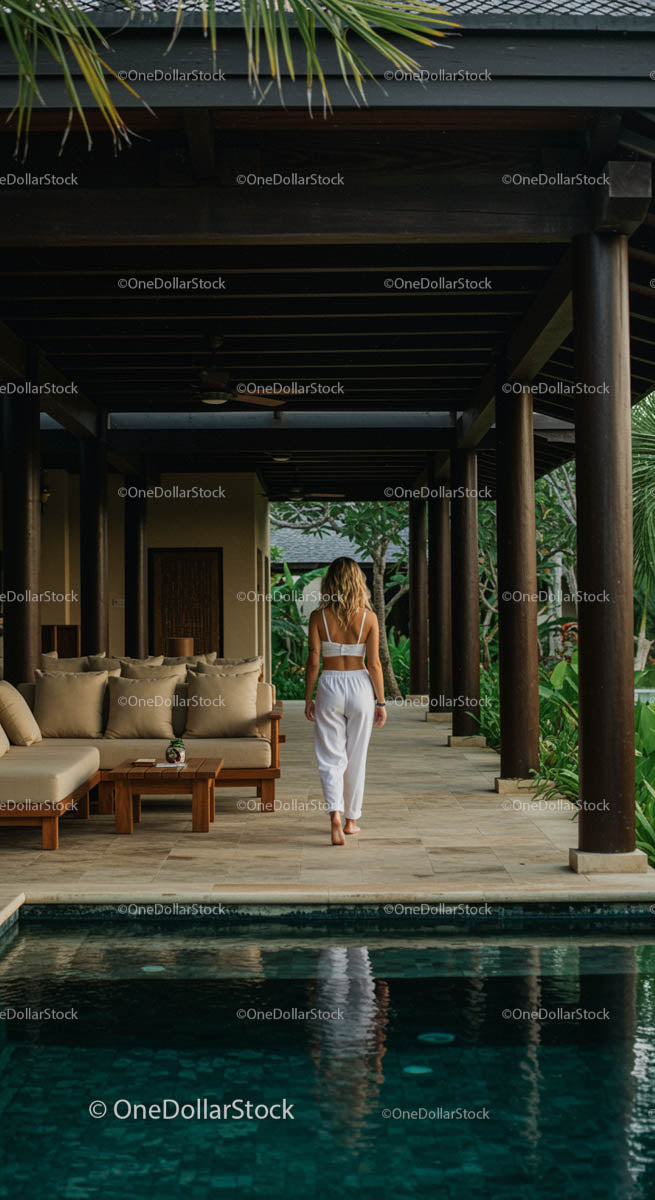 Tropical Serenity by the Poolside Lounge Area