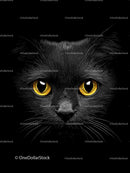 Intense Black Cat with Piercing Yellow Eyes