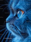 Close-Up of a Cat with Striking Blue Eyes