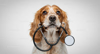 Cavalier King Charles Spaniel with Stethoscope