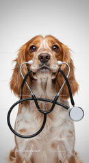 Cute Cocker Spaniel Puppy with Stethoscope