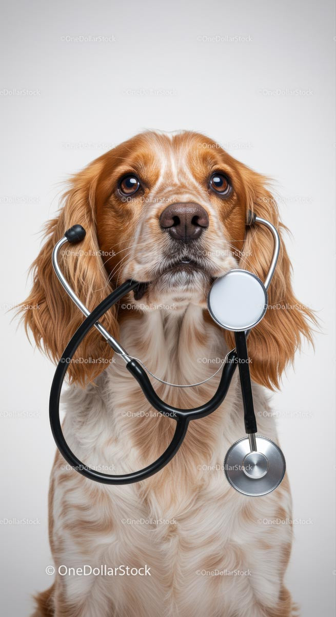 Adorable Dog with Stethoscope - Veterinary Humor