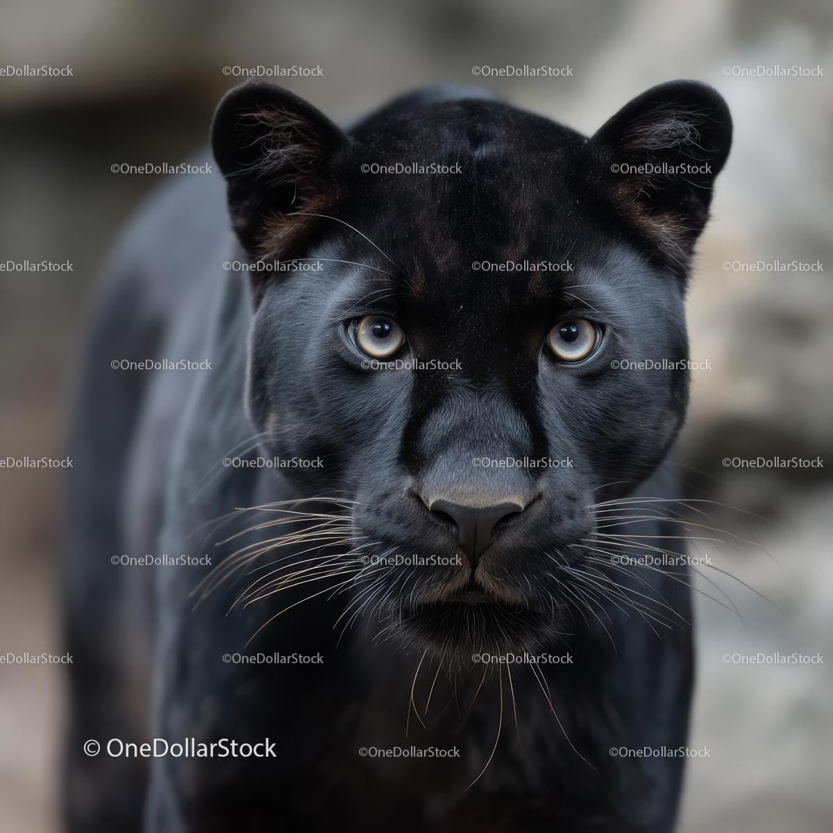 Majestic Black Panther with Intense Gaze