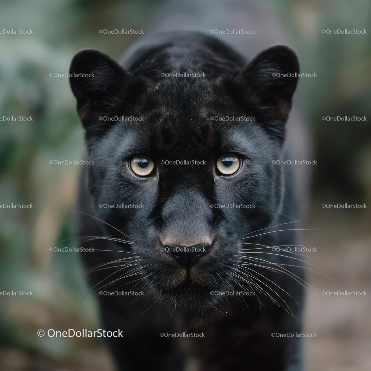 Majestic Black Panther With Piercing Eyes in the Wild