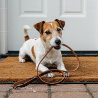 Jack Russell Terrier Waiting at the Front Door