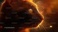 Enchanting Feline Profile in Warm Sunset Glow