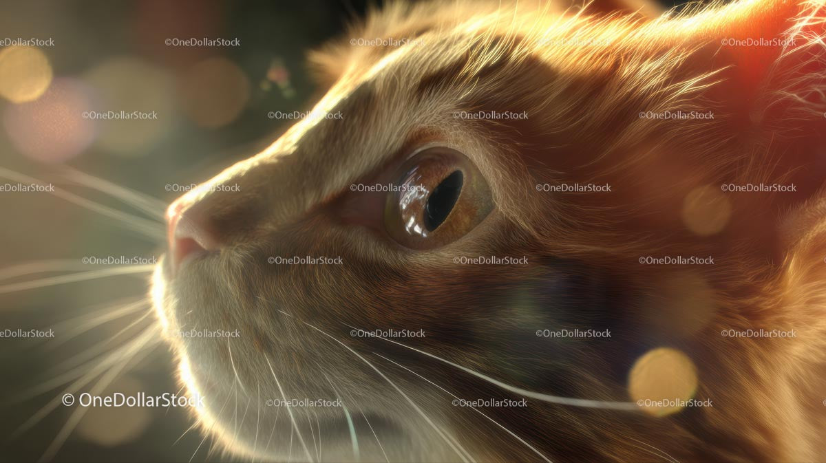 Close-Up of Ginger Cat in Sunlit Serenity