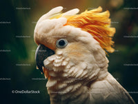Close-Up of a Cockatoo with Vibrant Orange Crest