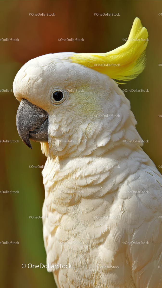 Majestic White Cockatoo with Yellow Crest