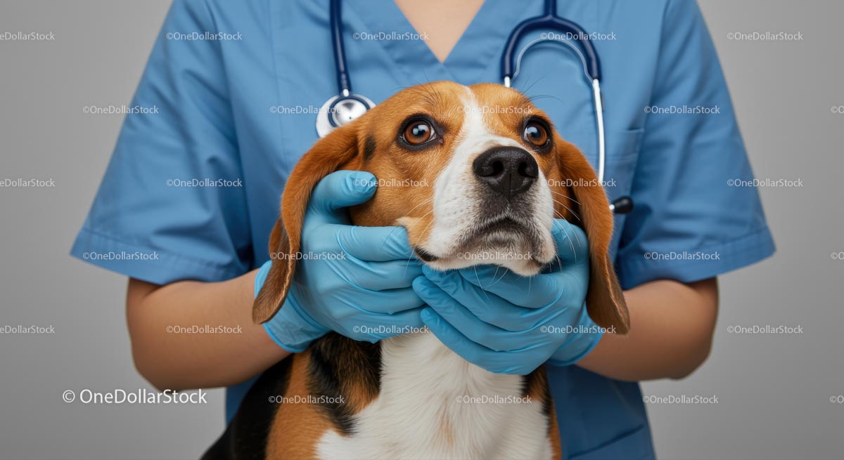 Beagle Dog at the Veterinary Clinic for Checkup