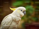 Elegant White Cockatoo with Distinctive Yellow Crest