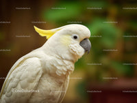 Elegant White Cockatoo with Distinctive Yellow Crest
