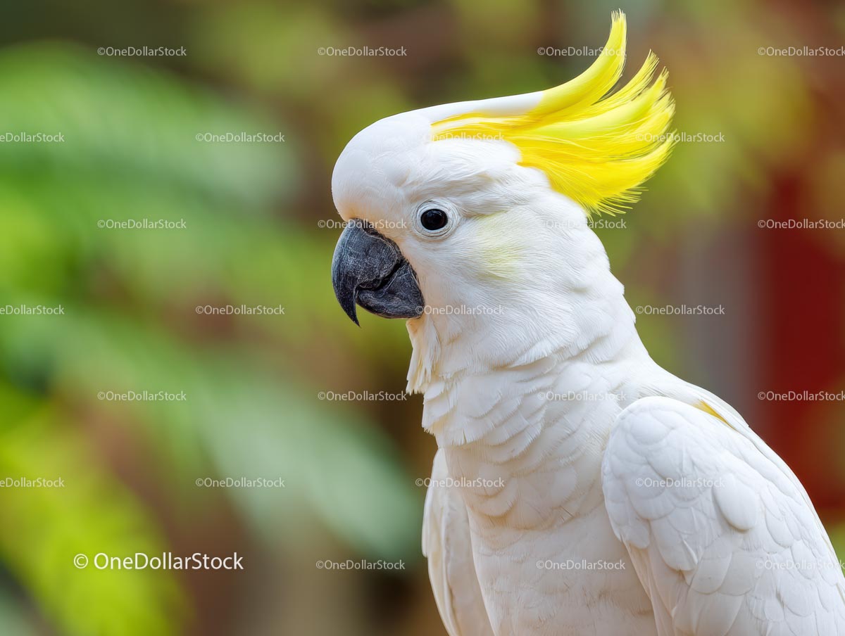 Sulphur Crested Cockatoo with Vibrant Yellow Crest