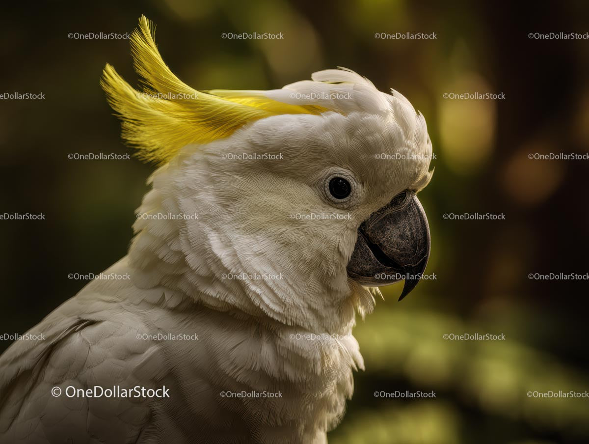 Yellow-Crested Cockatoo in Vibrant Natural Setting