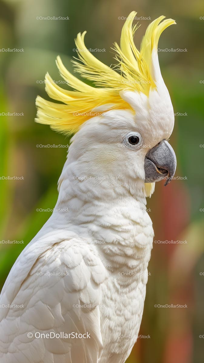 Sulphur-Crested Cockatoo with Vibrant Yellow Crest