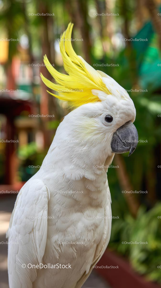Sulphur-Crested Cockatoo in Lush Tropical Setting
