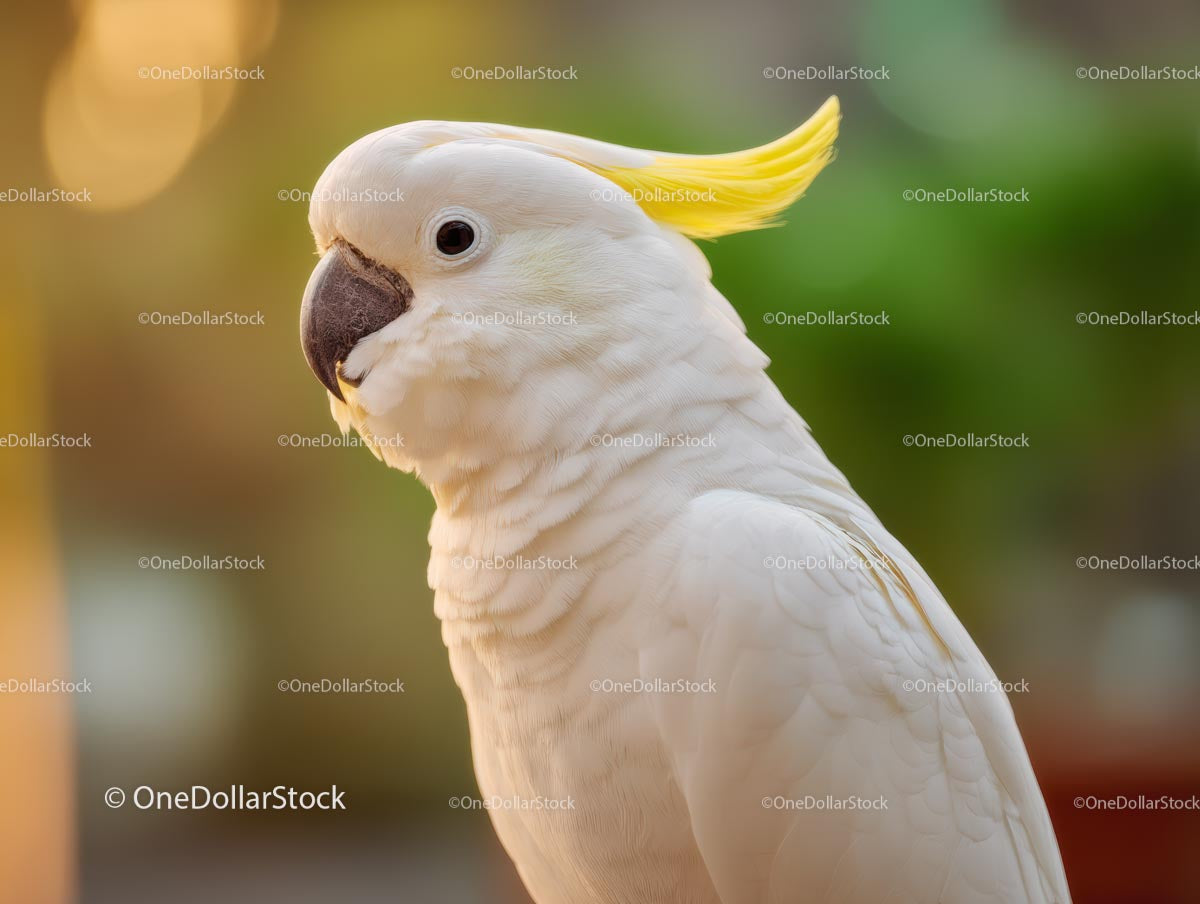 Elegant Cockatoo with Vibrant Yellow Crest