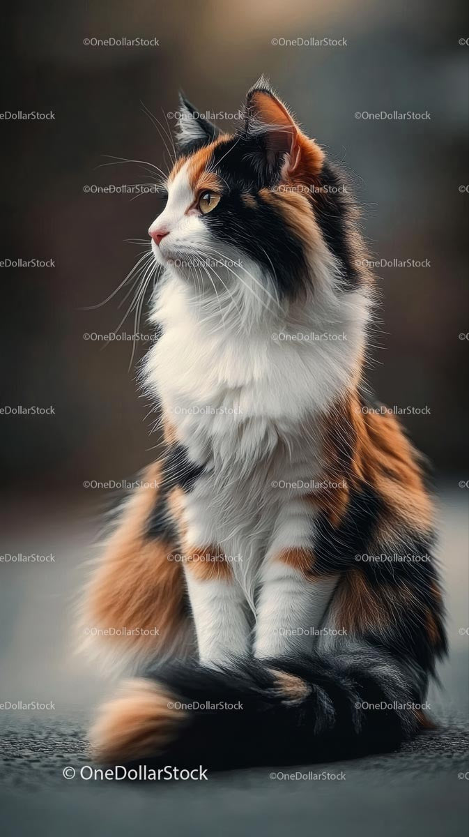 Majestic Calico Cat in Tricolor Splendor