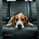Beagle Relaxing on Back Seat of a Car