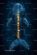 Majestic Whale Shark Underwater with Glowing Patterns