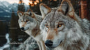 Majestic Wolves in Snowy Forest
