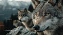 Close-Up of Majestic Gray Wolf in Natural Habitat