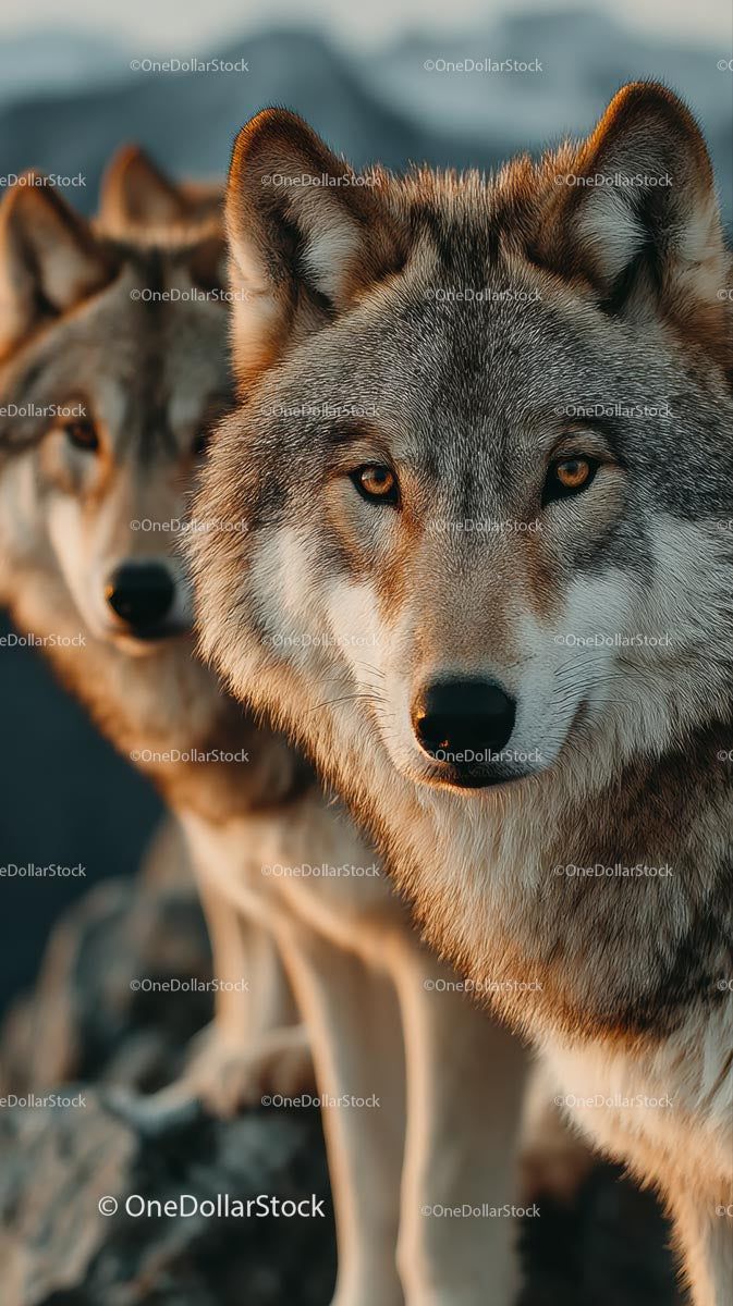Close-Up of Majestic Wolves in Natural Habitat