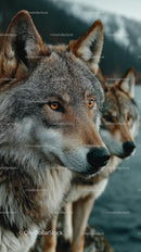 Majestic Gray Wolves in the Wilderness