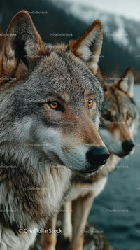 Majestic Gray Wolves in the Wilderness