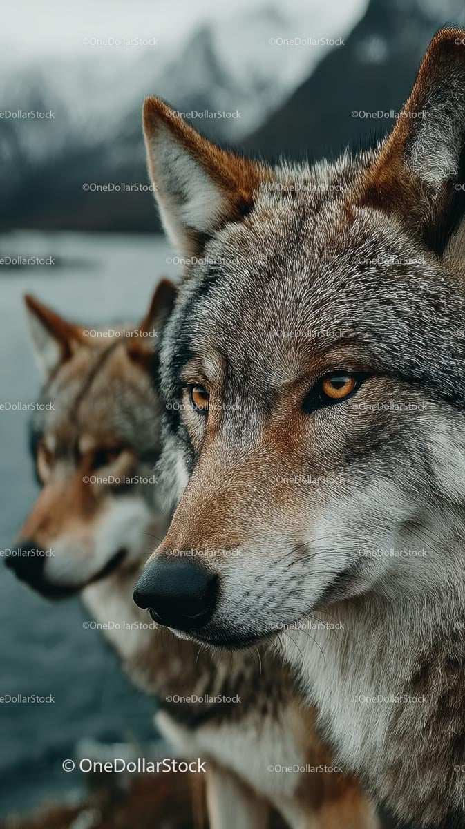 Close-Up of Majestic Wolves in Natural Habitat