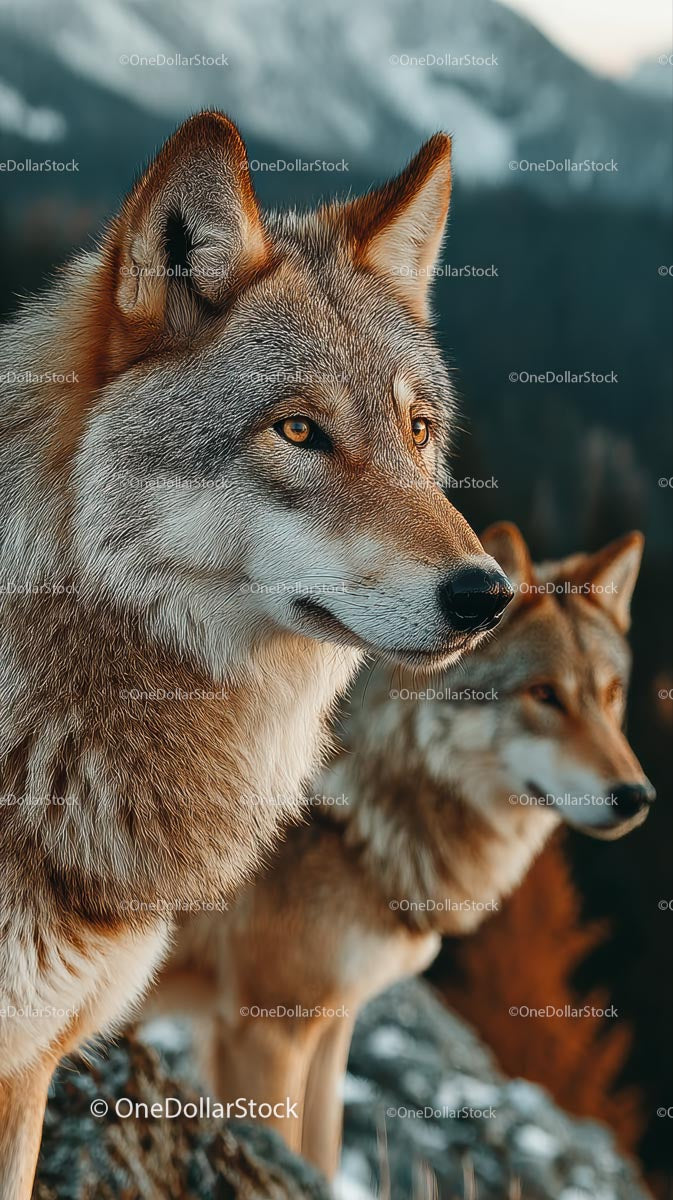 Majestic Wolves in the Mountain Wilderness