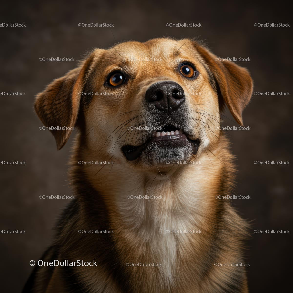 Curious Brown Dog with Expressive Eyes in Portrait